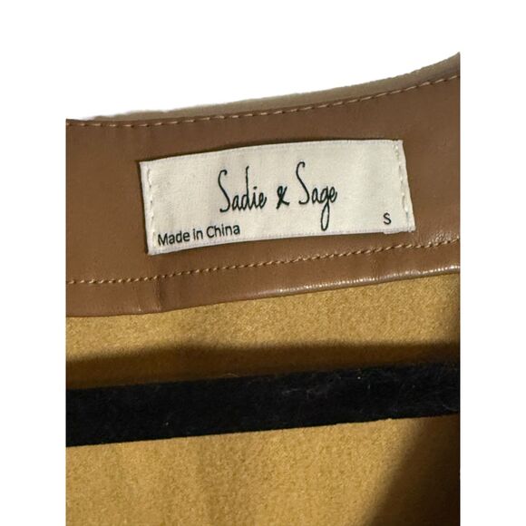 NWT Sadie & Sage Brown Faux Leather Fringe Vest | Western Boho Size Small - Picture 7 of 8